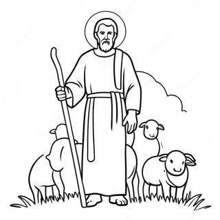 God Hyrde Holder En Stok Farvelaegningsside 116442-51973