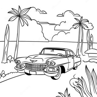 Vintage Cadillac I Et Malerisk Landskab Farvelaegningsside 116722-52190