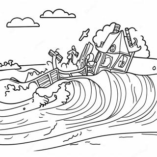 Tsunami Odelaeggelsesscene Farvelaegningsside 117007-52416