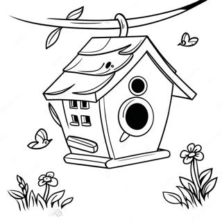 Fantastisk Fuglehus Med En Gyngestol Farvelaegningsside 117084 52474