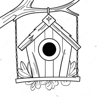 Fantastisk Fuglehus Med En Gyngestol Farvelaegningsside 117084 52476