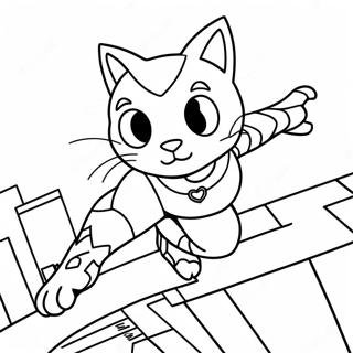 Heroisk Cat Noir I Aktion Farvelaegningsside 117650 52899