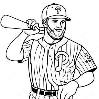 Bryce Harper I En Phillies Troje Farvelaegningsside 117779-52999