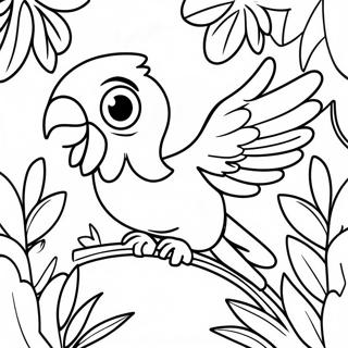 Glad Papegoje Der Glider Gennem Junglen Farvelaegningsside 117883 53081