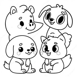 Venlige Dyr Der Spreder Venlighed Farvelaegningsside 118089 53237