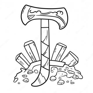 Minecraft Hakke I Aktion Farvelaegningsside 118141 53277