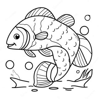 Tegneserie Laks Svommer Farvelaegningsside 118192 53317