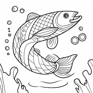 Tegneserie Laks Svommer Farvelaegningsside 118192 53318