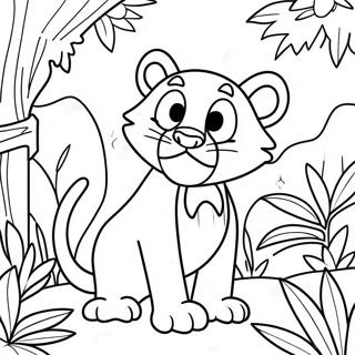 Eventyrlig Lyserod Panter I Junglen Farvelaegningsside 118271 53384