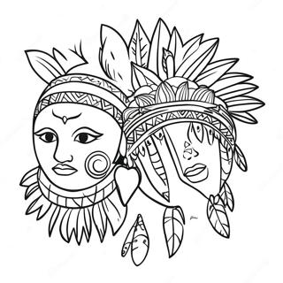 Kulturelle Indigenous Peoples Day Symboler Farvelaegningsside 118707-53840