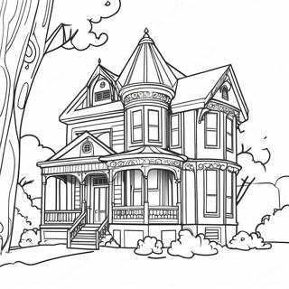 Farverigt Victoriansk Hus Farvelaegningsside 118861 53957