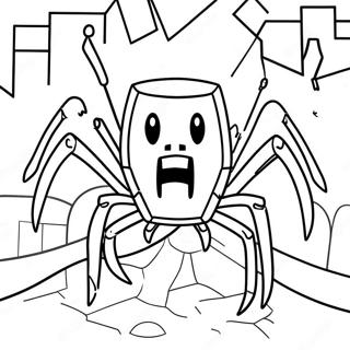 Skraemmende Minecraft Edderkop Farvelaegningsside 119088 54125