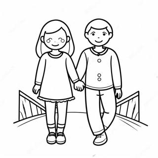 Sodt Par Der Holder Haender Farvelaegningsside 119423-54387