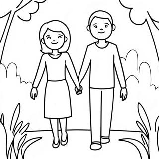 Sodt Par Der Holder Haender Farvelaegningsside 119423-54388