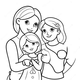 Kaerlig Familie Sammen Farvelaegningsside 119425 54393