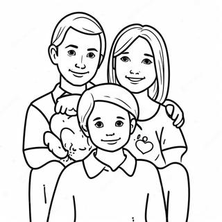 Kaerlig Familie Sammen Farvelaegningsside 119425 54394