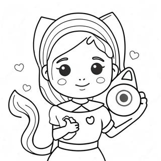 Charmerende Pige Med En Kat Farvelaegningssiden 119605-54533