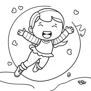 Legesyg Pige Der Hopper Farvelaegningssiden 119606-54537