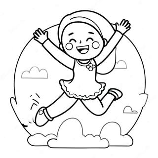 Legesyg Pige Der Hopper Farvelaegningssiden 119606-54539