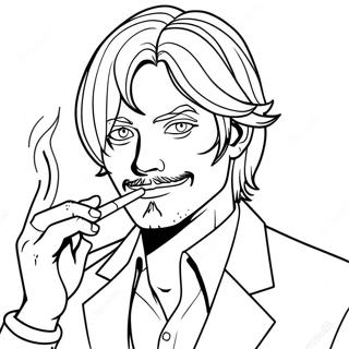 Sanji Med Sin Signatur Cigarret Farvelaegningsside 119811-54699