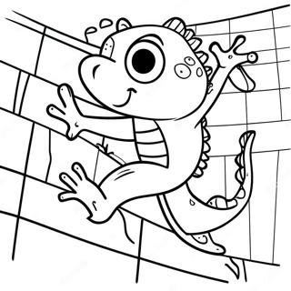 Gekko Klatrende Pa En Vaeg Farvelaegningsside 11997 92