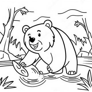 Legesyg Grizzlybjorn Fanger Farvelaegningsside 119993-54838