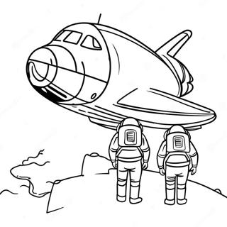 Rumfaerge Med Astronauter Farvelaegningsside 120224-55017