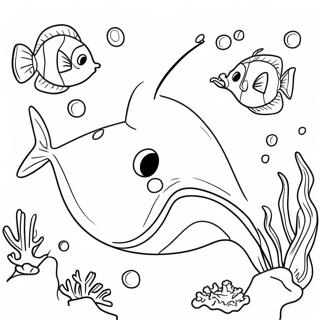 Realistisk Stingray Med Koralrev Farvelaegningsside 120428-55180