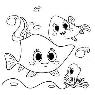 Tegneserie Stingray Med Venner Farvelaegningsside 120429-55182