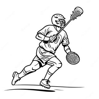 Lacrosse Spiller I Aktion Farvelaegningsside 120631 55334