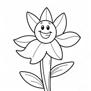 Sod Paskelilje Med Smilende Ansigt Farvelaegningsside 120658-55358