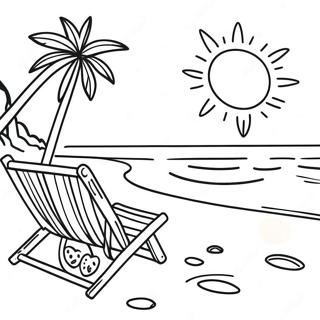 Solrig Strandscene Farvelaegningsside 120834 55490