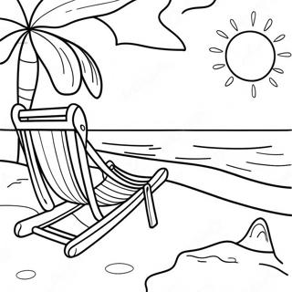 Solrig Strandscene Farvelaegningsside 120834 55491