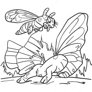 Mothra Kaemper Mod Godzilla Farvelaegningssiden 120887 55723