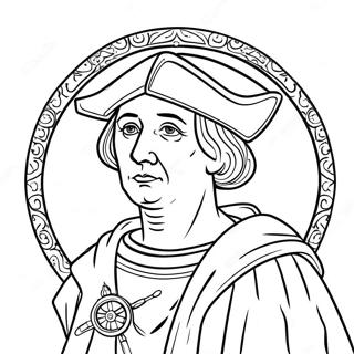 Christopher Columbus Med Et Kompas Farvelaegningsside 120915 55561