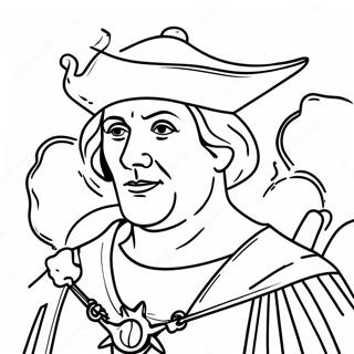 Christopher Columbus Med Et Kompas Farvelaegningsside 120915 55562