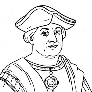 Christopher Columbus Med Et Kompas Farvelaegningsside 120915 55564