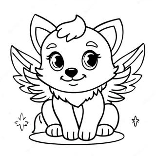 Legesyg Babyulv Med Funklende Vinger Farvelaegningsside 120940 55578