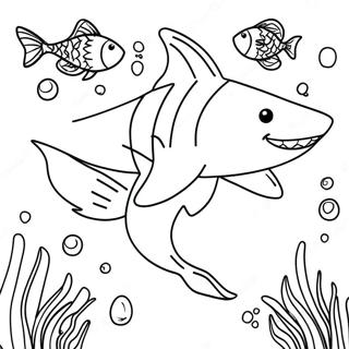 Tiger Haj Med Legesyge Fisk Farvelaegningsside 121169-55950