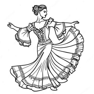 Vibrerende Flamenco Danser Farvelaegningsside 121812 56425