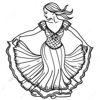 Vibrerende Flamenco Danser Farvelaegningsside 121812 56428