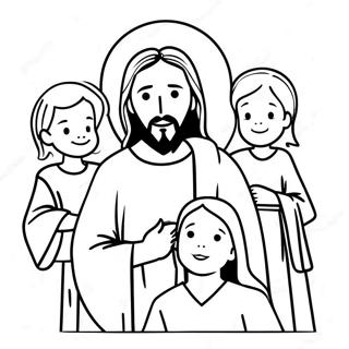 Farverig Jesus Med Born Farvelaegningsside 122066-56617