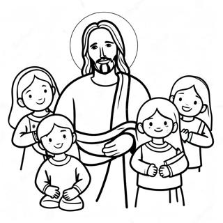 Farverig Jesus Med Born Farvelaegningsside 122066-56618
