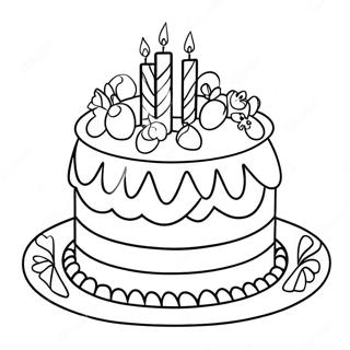 Glitrende Barbie Fodselsdagskage Farvelaegningsside 122194 56717