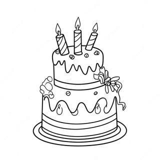 Glitrende Barbie Fodselsdagskage Farvelaegningsside 122194 56719