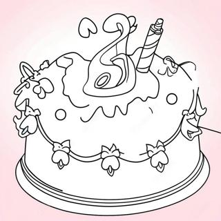 Glitrende Barbie Fodselsdagskage Farvelaegningsside 122194 56773