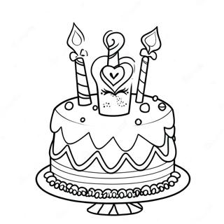 Glitrende Barbie Fodselsdagskage Farvelaegningsside 122194 56775