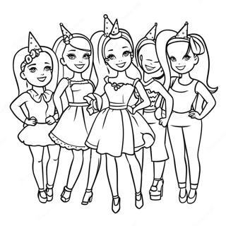 Barbie Og Venner Fodselsdagsfest Farvelaegningsside 122195 56778