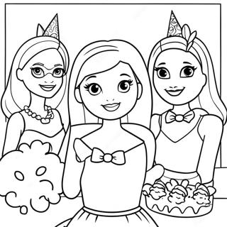 Barbie Og Venner Fodselsdagsfest Farvelaegningsside 122195 56779