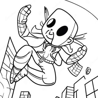 Dynamisk Spider Punk Svingende Farvelaegningsside 122350-56901